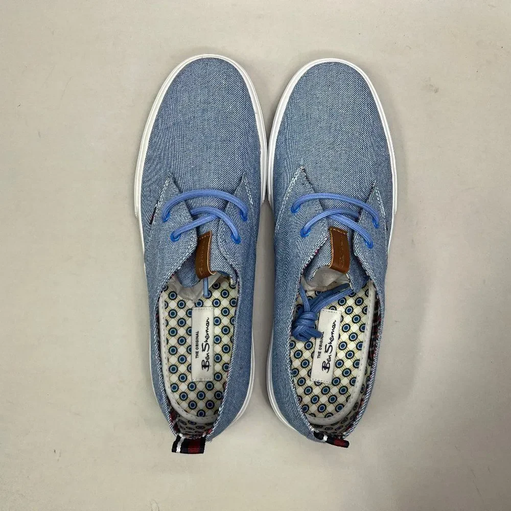 Ben Sherman Bristol Shoes Men's‎ Size 11.5 Blue Oxford Casual Lace Up Sneakers